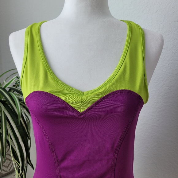 EUC Tek Gear Racerback Athletic Tank Top Purple/Green Size L - Picture 3 of 11